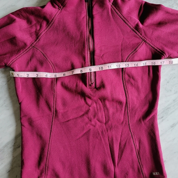REI Sweatshirt Maroon Red Zip Collar Small - Picture 1 of 7